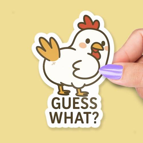 what chicken sticker funny animal pun vinyl decal joke sticker sassy laptop sticker gift farm humor vinyl sticker water bottle sticker notebook decal sticker adorable poultry