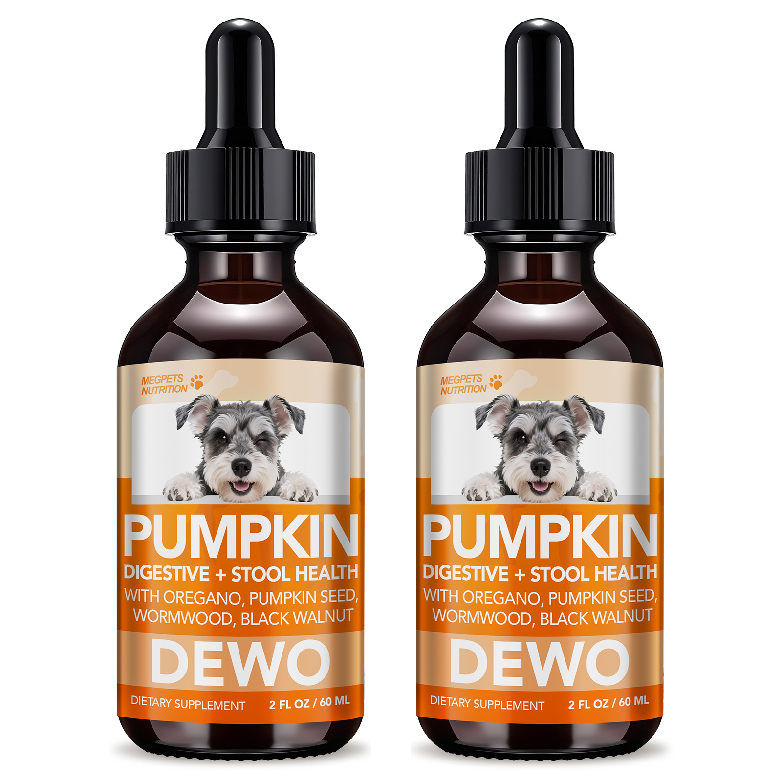TEMU [3 Month Supply] Gut And Digestive Health Drops For Pets - Sensitive Stomachs, Promotes Balance With And Pumpkin Seed - Quick Acting, 4 Fl. Oz