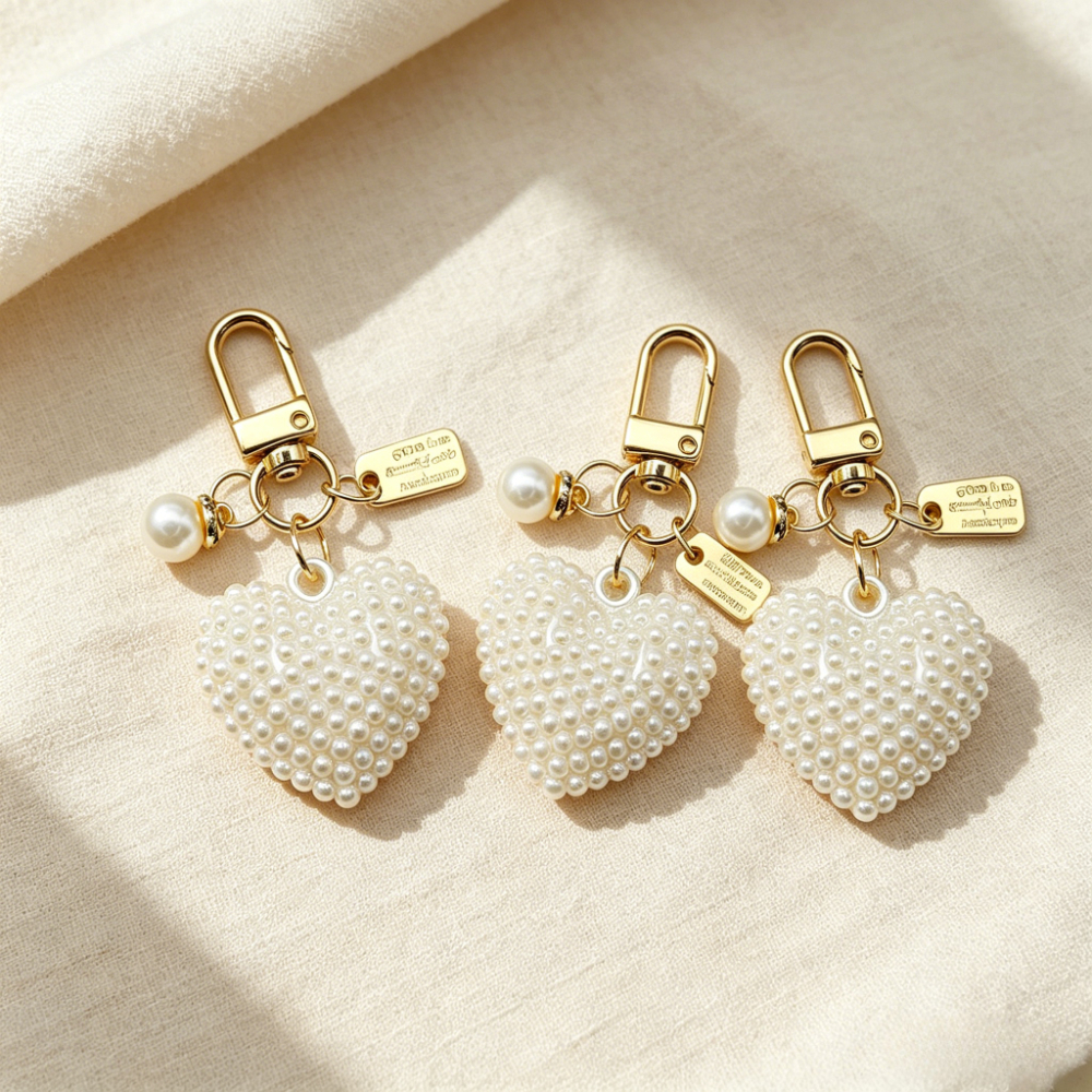 TEMU 3pcs Light Heart Keychain For Women, High-end Niche Design Bag Charm, Hypoallergenic Stainless Keychain, Internet-famous Ins-style Exquisite