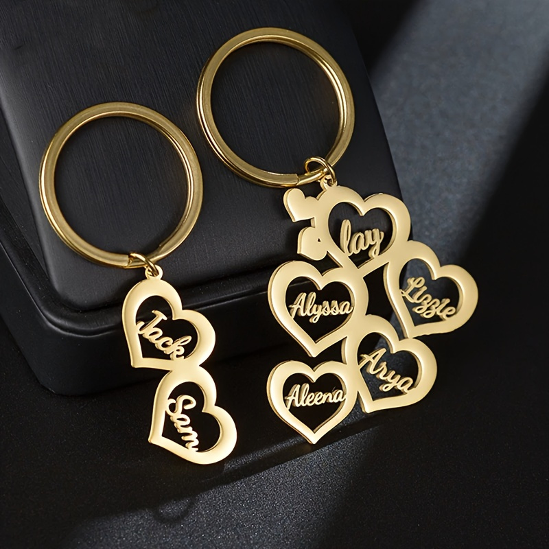 Customize Personalized Heart-shaped Keychain - Elegant Gift For Women, Perfect For Christmas Or Anniversaries, Heart