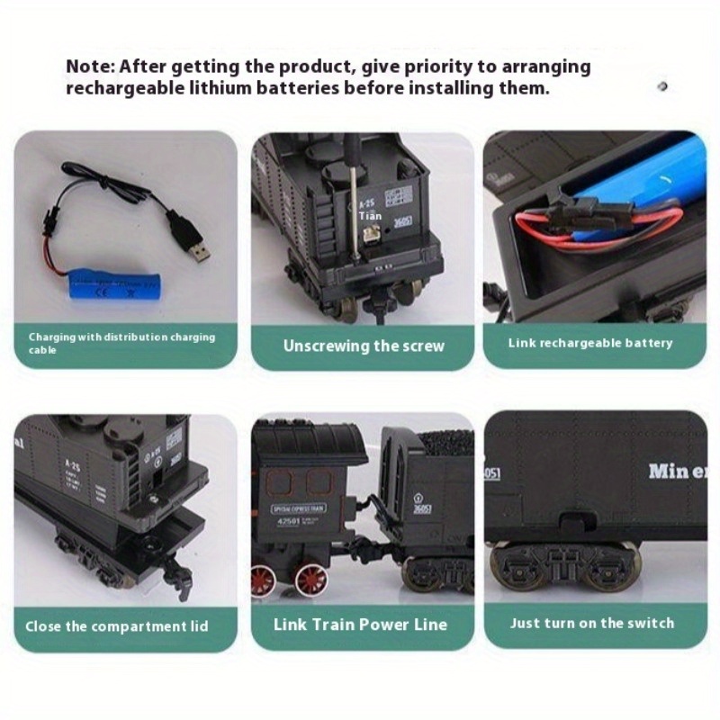 3 Speed Smoke Electric Train Set with Smart Realistic Steam, LED Lights, Train Sounds, Long-Lasting Battery, Gift for Kids 3-8, Adults Collectible, Holiday Toy with 1 Locomotive + 3 Cars (Model 621A)