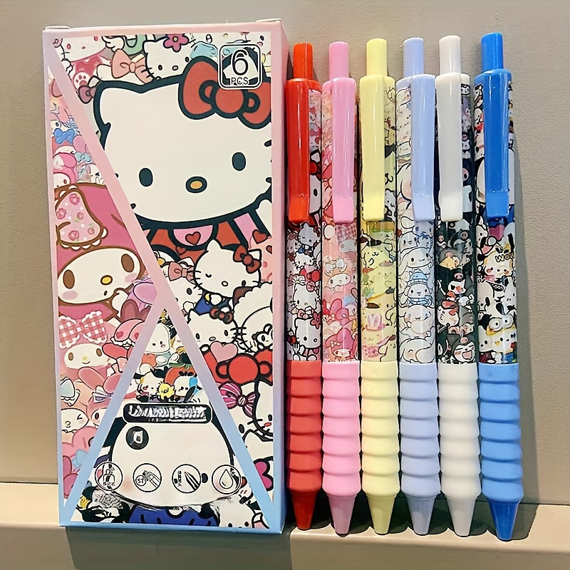 

1pc Stylo Gel Sanrio Hello Kitty & Friends - Séchage Rapide, Stylo Pinceau Mignon, Plastique, Règle Unie, Pas de Plumes, Sanrio