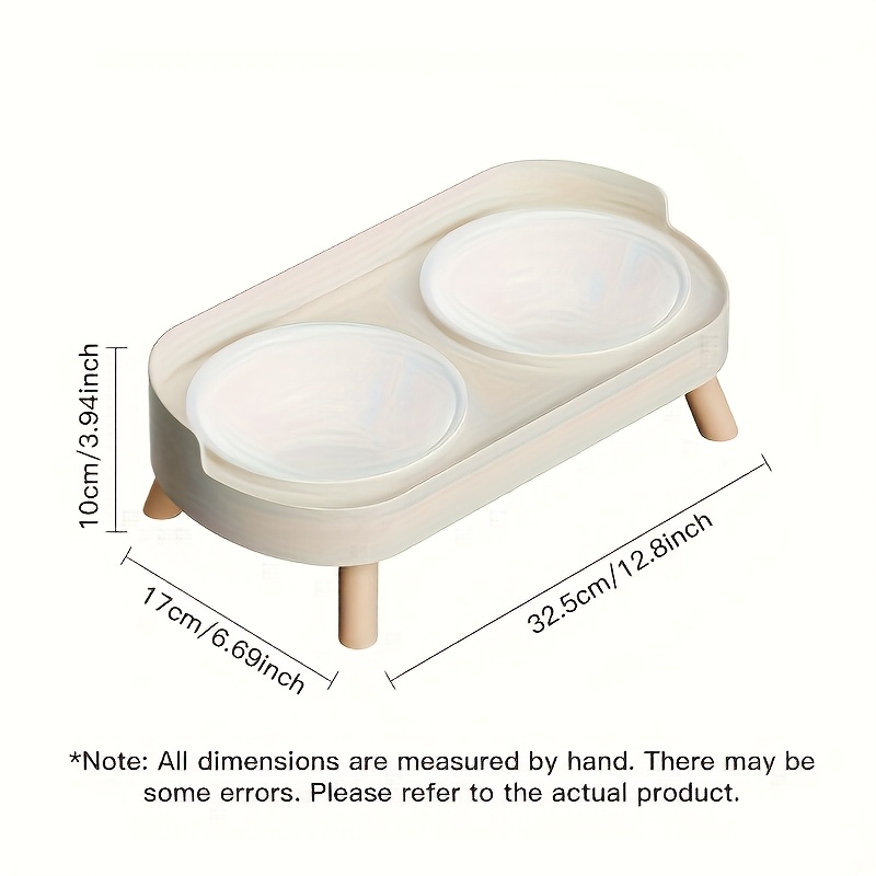 Customizable Name Or Text, Double Bowl Pet Food And Water Dispenser with Splash Guard And Stand - Ergonomic Design Suitable for Cats And Small Dogs, Easy to Clean Detachable Bowls