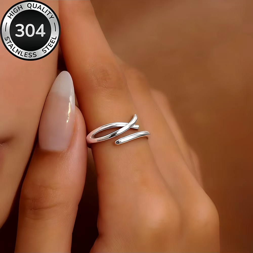 High-quality Hypoallergenic Stainless Steel Open-ring, Tarnish-resistant, Simple and Elegant, a Fashionable Women's Ring Suitable for Daily Wear or Parties, a Jewelry Accessory, and a Delicate Gift for Women.