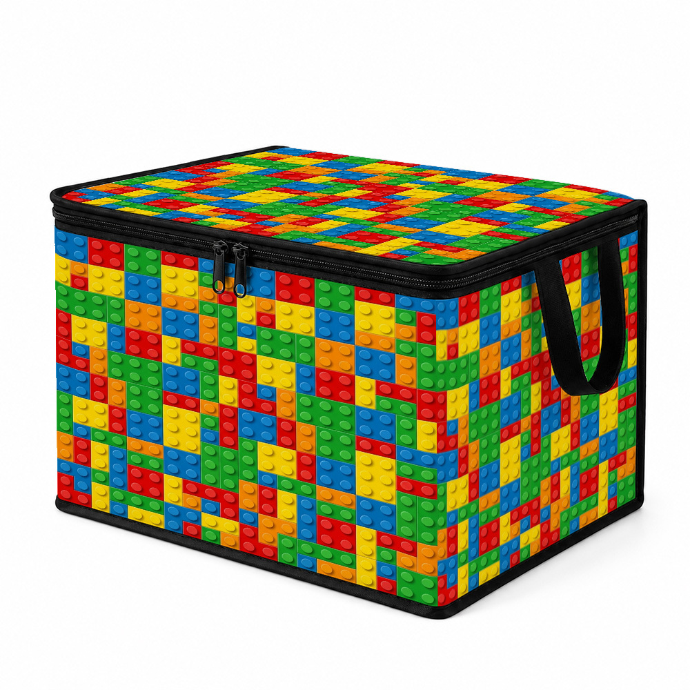 TEMU 1pc Interlocking Geometric Storage Container Grid Soft Fabric Clothes, Duvet And Pillow Storage Container, Foldable Blanket And Clothing Storage
