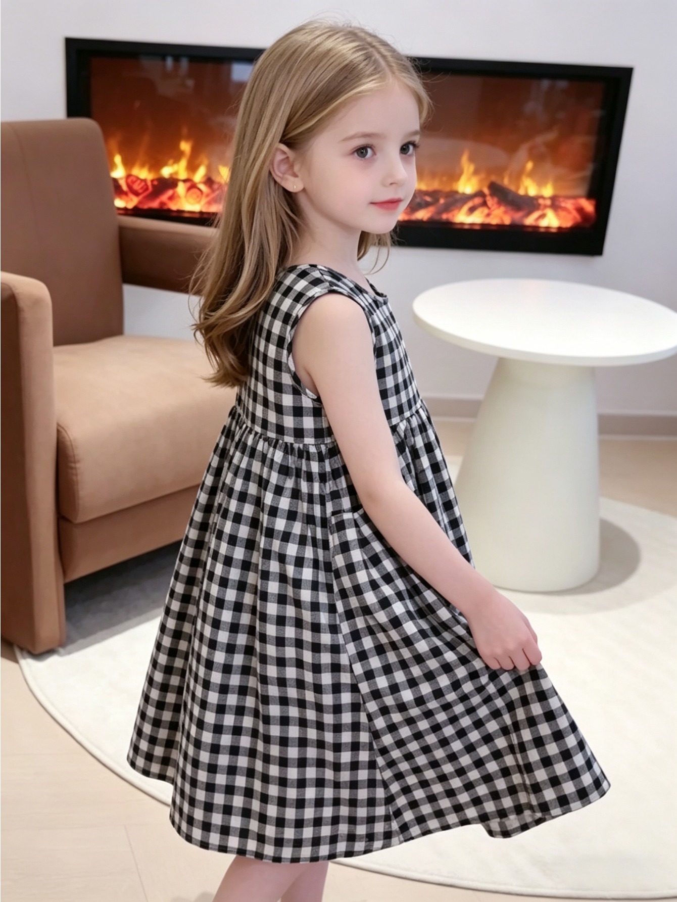 black and white dress for teens girls sold on Temu United States or special occasion