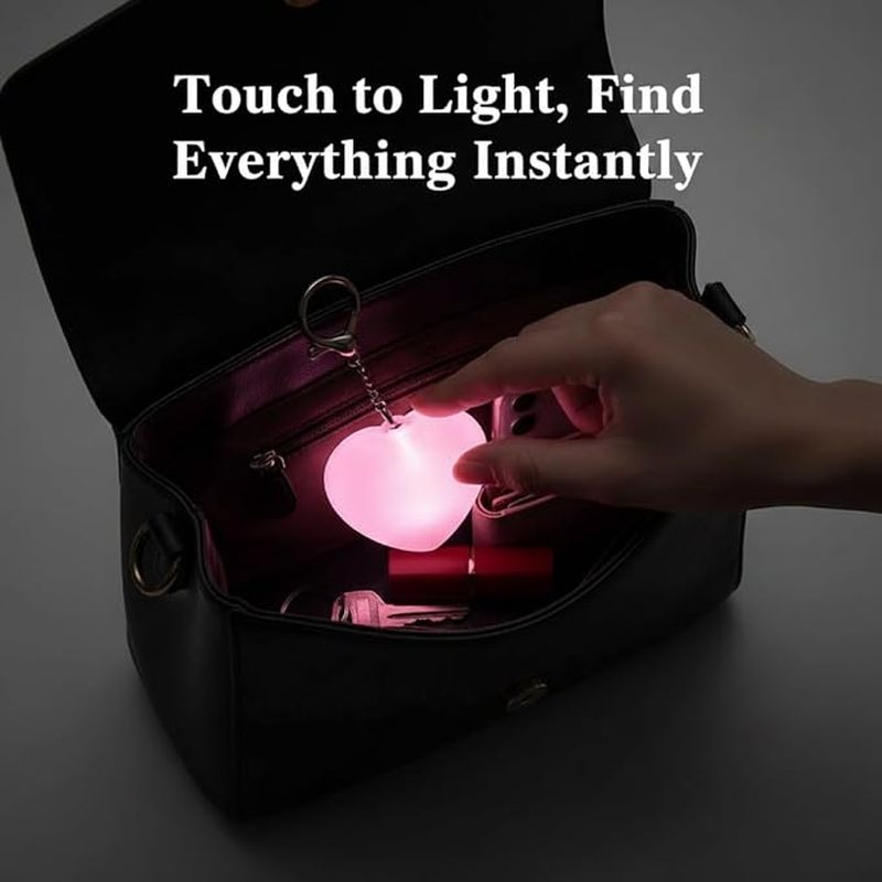 TEMU Rechargeable Handbag Light, -shaped Keychain Purse Light, Touch Control, Handbag , Essential Bag Accessory For Evening Events/travel, Pink