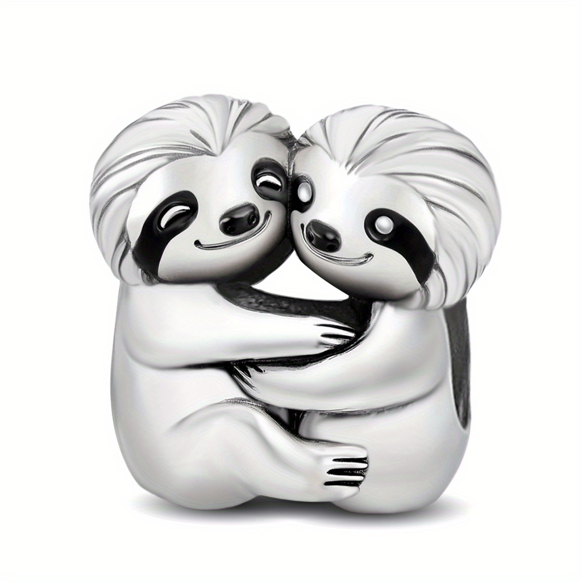 Image of A Sloth Pendant With Beads, Made Of 925 Silver-plated Beads, Perfect For Original Bracelets Or Necklaces, Suitable As Birthday Gifts, Valentine's Day Gifts, Or Mother's Day Gifts For Women