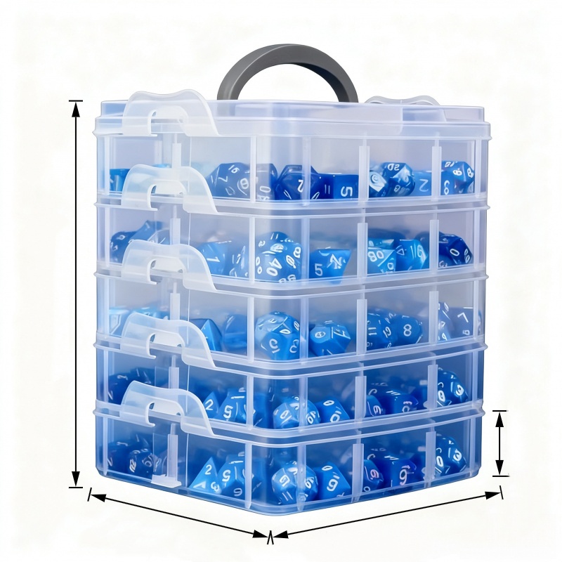 TEMU 5-layer, 30-compartment Clear Storage Box With Lid And Handle, For Storing Jewelry, Additions, Sewing Supplies, , Hardware Additions, Nail