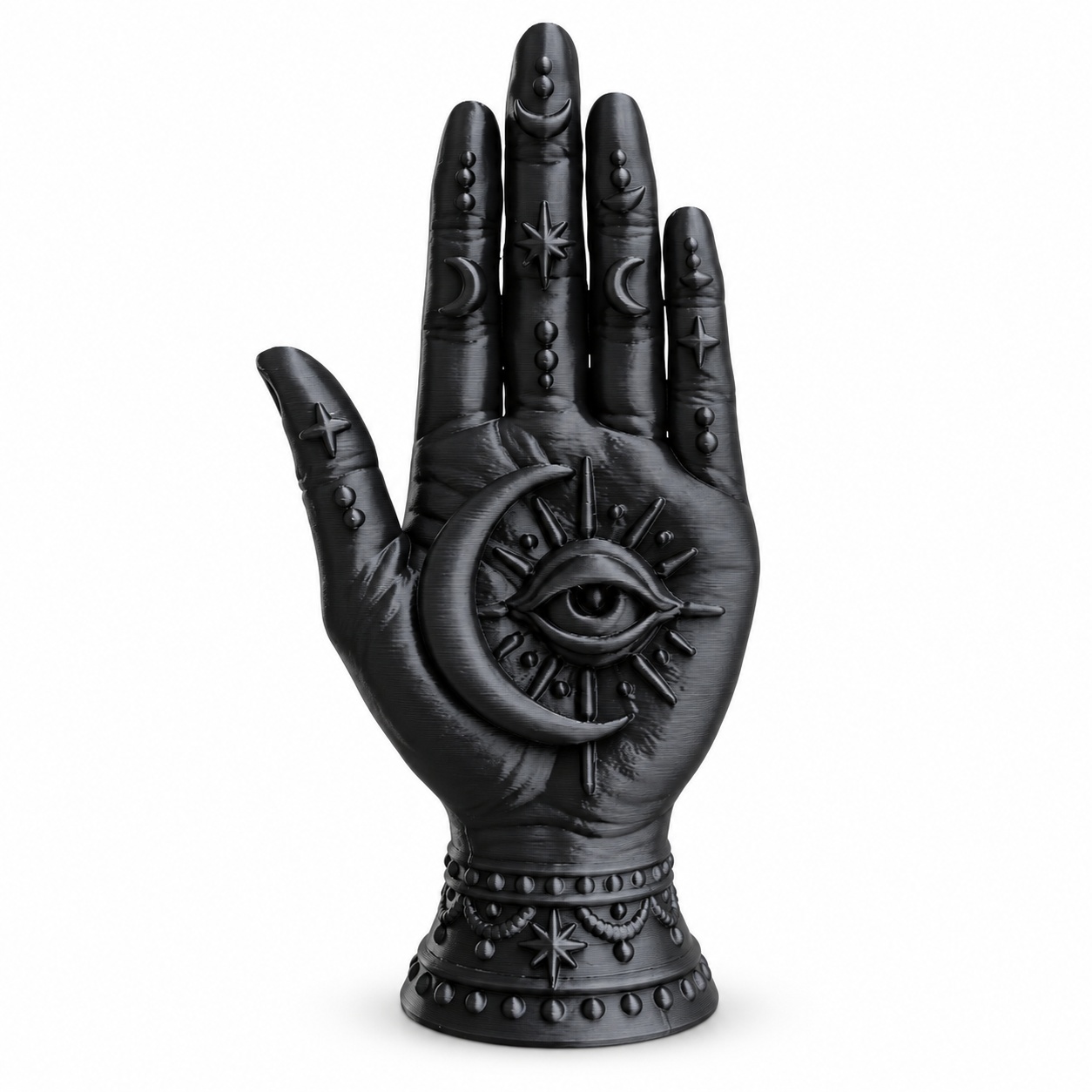 TEMU 1pc Celestial Hand Sculpture Statue With & Star - Plastic Tabletop Figurine Suitable For Desk, Bookshelf, Shelf Decor, Space-themed Gift For