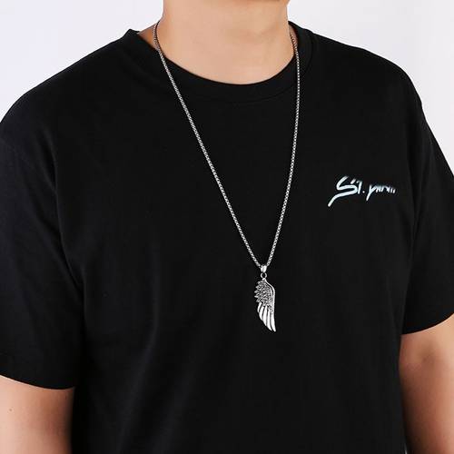 modernvintage stainless leaf pendant sweater chain retro steel necklace simple individualistic jewelry