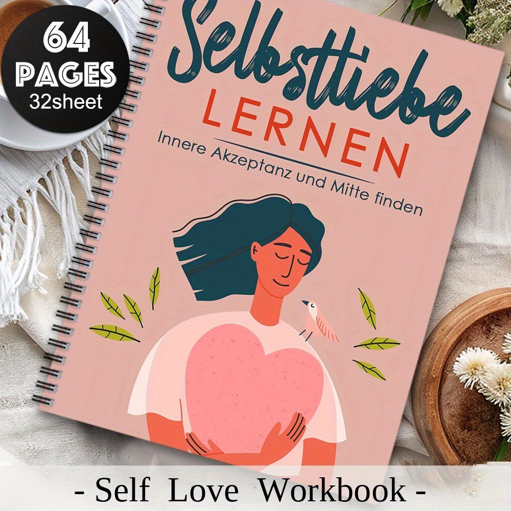 1 German-style And Gratitude Spiral Notebook - 64-page Mental With Guided Prompts, Soft Pastel Colors, Inspirational Gift For Women, Planner & Daily Organizer, Modern Journal, Durable Spiral Notebook