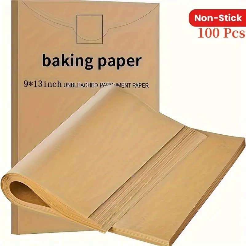 100pcs pre cut parchment paper baking sheets unbleached non stick half sheet pan size for baking cooking grilling air fryer steaming deep fryer home enthusiasts 9 13in Product details 1