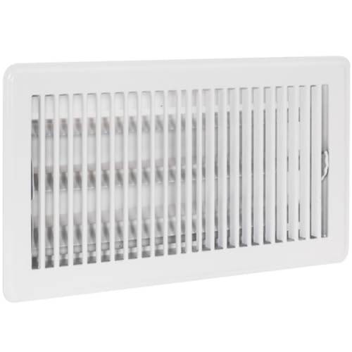 6x10 inch white hvac floor register vent cover with adjustable damper 24 one way airflow diffuser tool free installation energy for heating cooling systems compatible with 6 x 10 duct modern floor vent for home office quiet rattle matte powder coated drop for