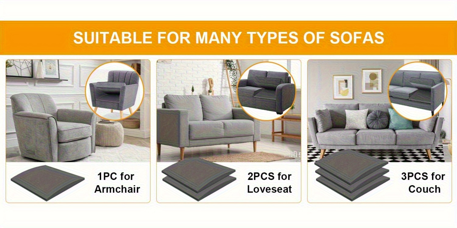 1/2/3pcs Sofa Support for Indented Cushion Sofa Support, High-Density Foam Under Cushion Repair 50.8cmX 20.0inch Furniture Seat Dimple Repair