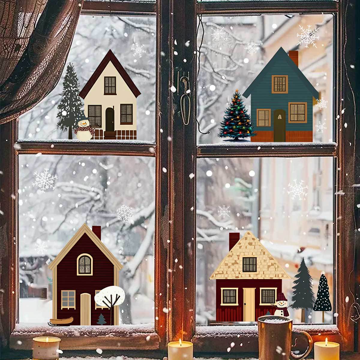 1pc Of Christmas Decoration Window Stickers For Decorating Shopping Mall Display Glass, Festive Atmosphere Stickers