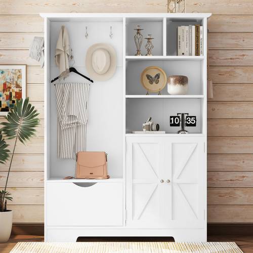 multi functional hall tree with storage shees drawers and cabinet elegant hallway shoe cabinet with bench modern coat rack with hooks for hallway white