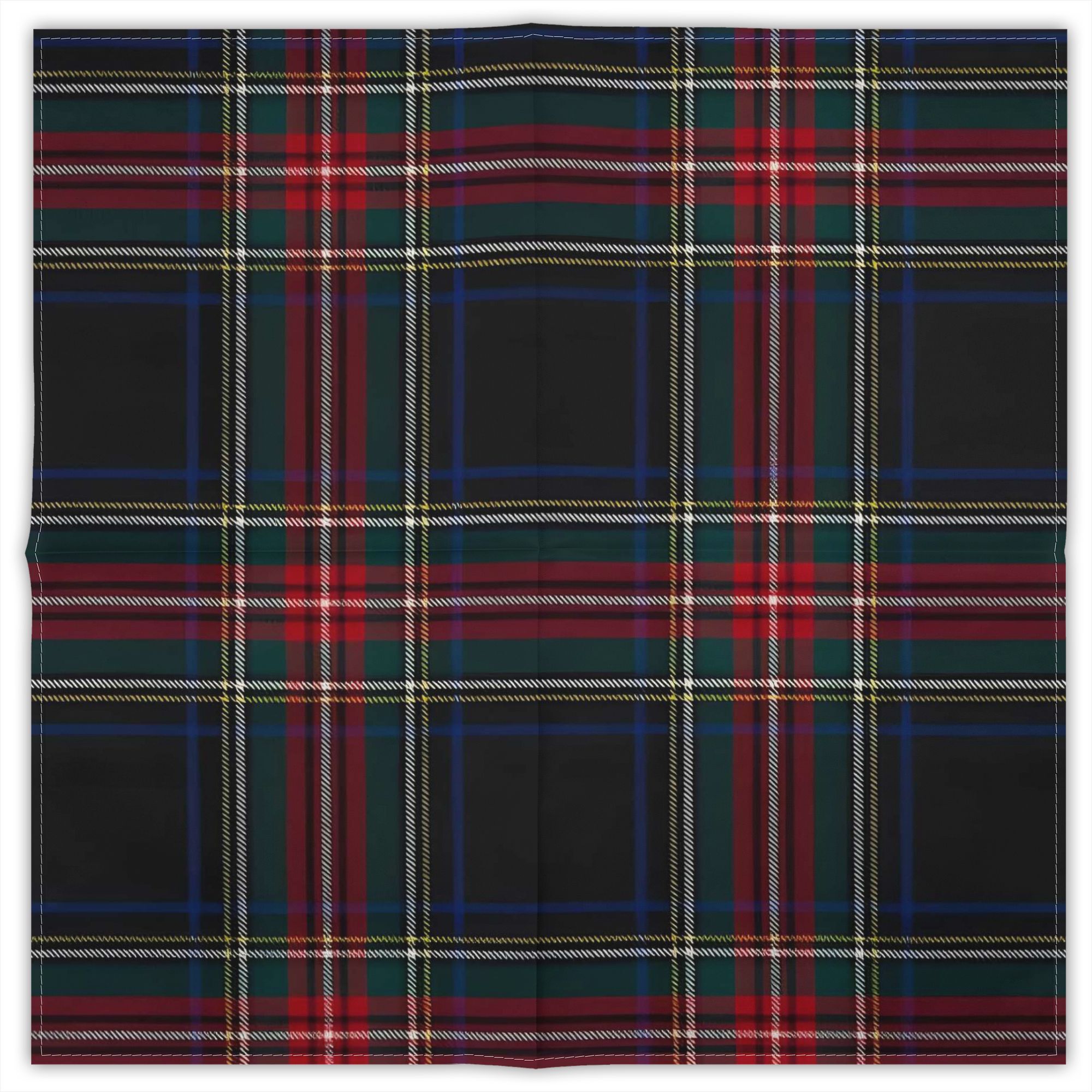 TEMU Bandaña de poliéster con el tartán escocés negro Stewart, ideal para actividades al aire libre y uso casual