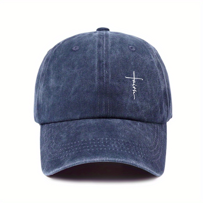 Men' & Women' Breathable Washed Baseball Cap with Cross Embroidery - Adjustable Outdoor Hat Suitable for, Casual Wear & Hot Climates - Soft Comfortable Cap