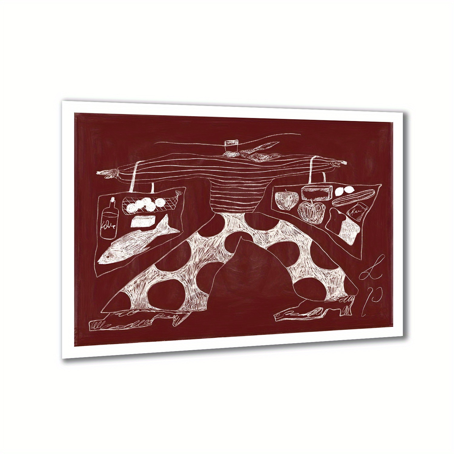 TEMU 1pc Tuffley Sam Shopping Retro Canvas Print - Frameless Minimalist Bohemian Wall Art, Low-resolution Abstract Painting With & Vibrant Colors,