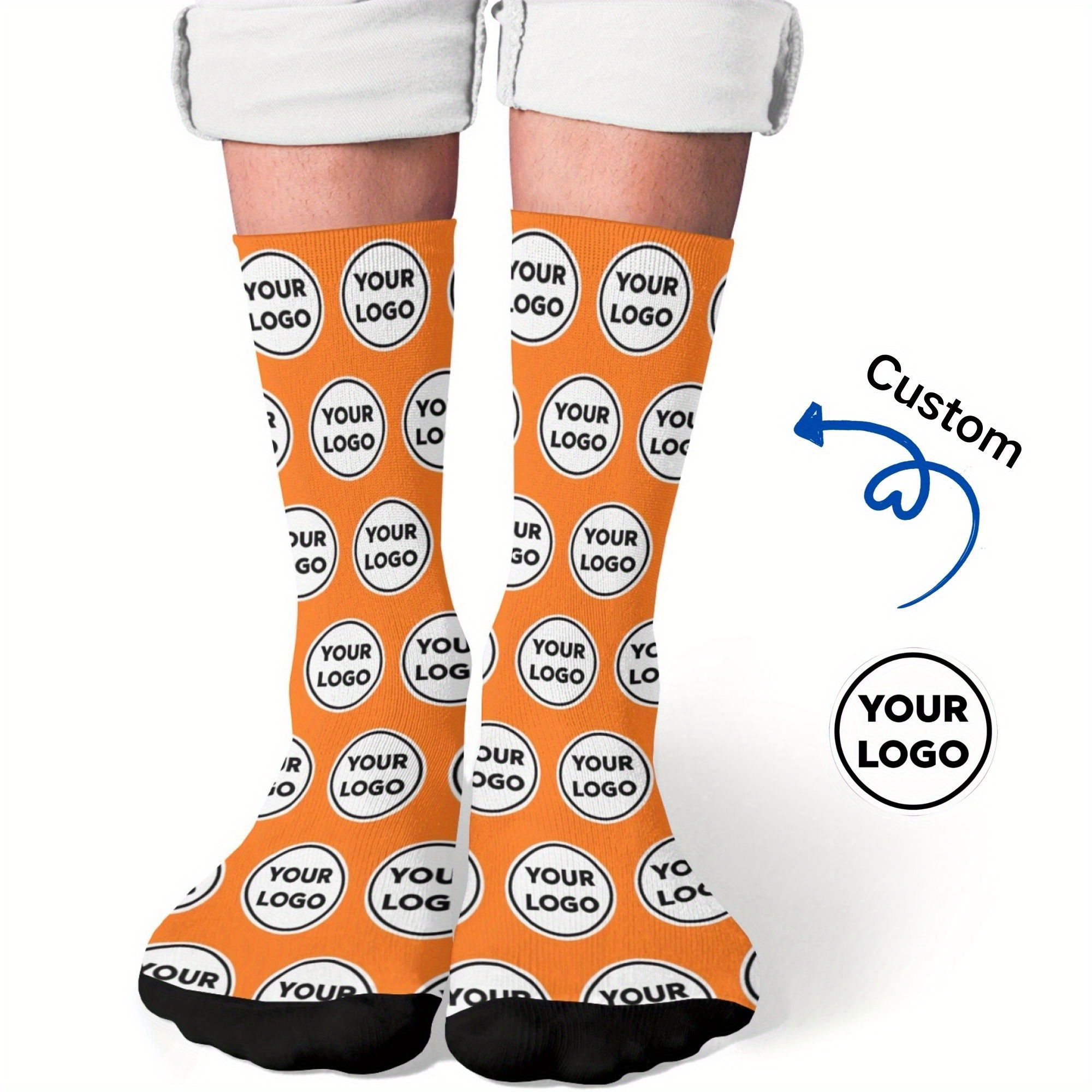 TEMU Custom Pair Of Socks, Diy Photo Portrait Socks, Perfect Gift For Boyfriend, Girlfriend Or Lover, 100% Polyester Knit Fabric, Unique Personalized
