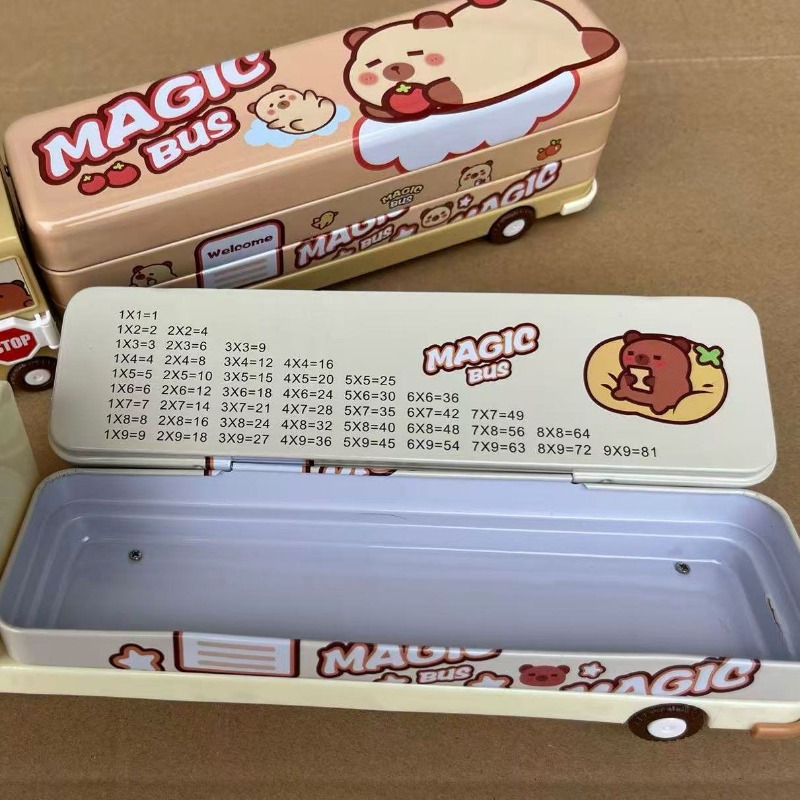 Multifunctional Capybara School Bus Pencil Case