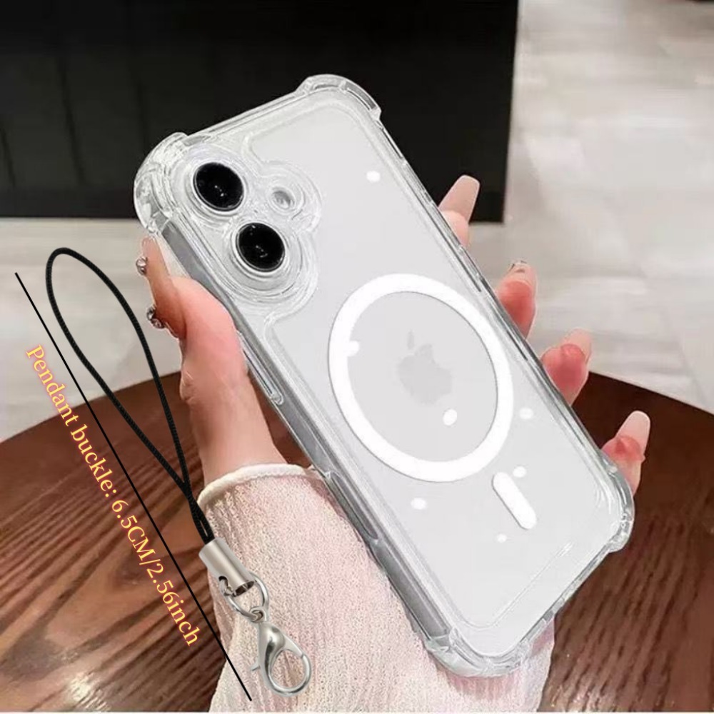 TEMU Phone Case: 2-in-1 Phone Case + Lanyard Clip, Four-corner Magnetic Anti-drop Case, Compatible With Iphone 18 17 Pro 15 14 13 12 11 Pro ,