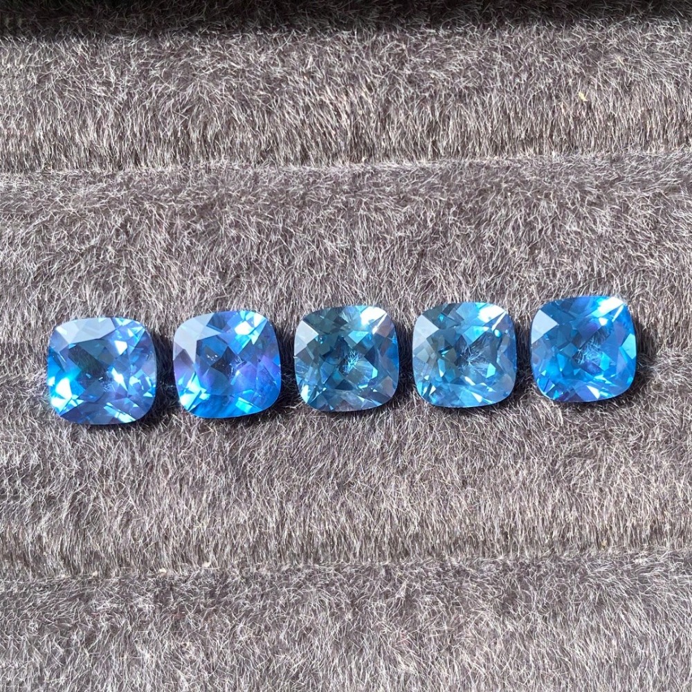 0.5-6Ct Sky Blue Lab Grown Princess Cut Faux Sapphire