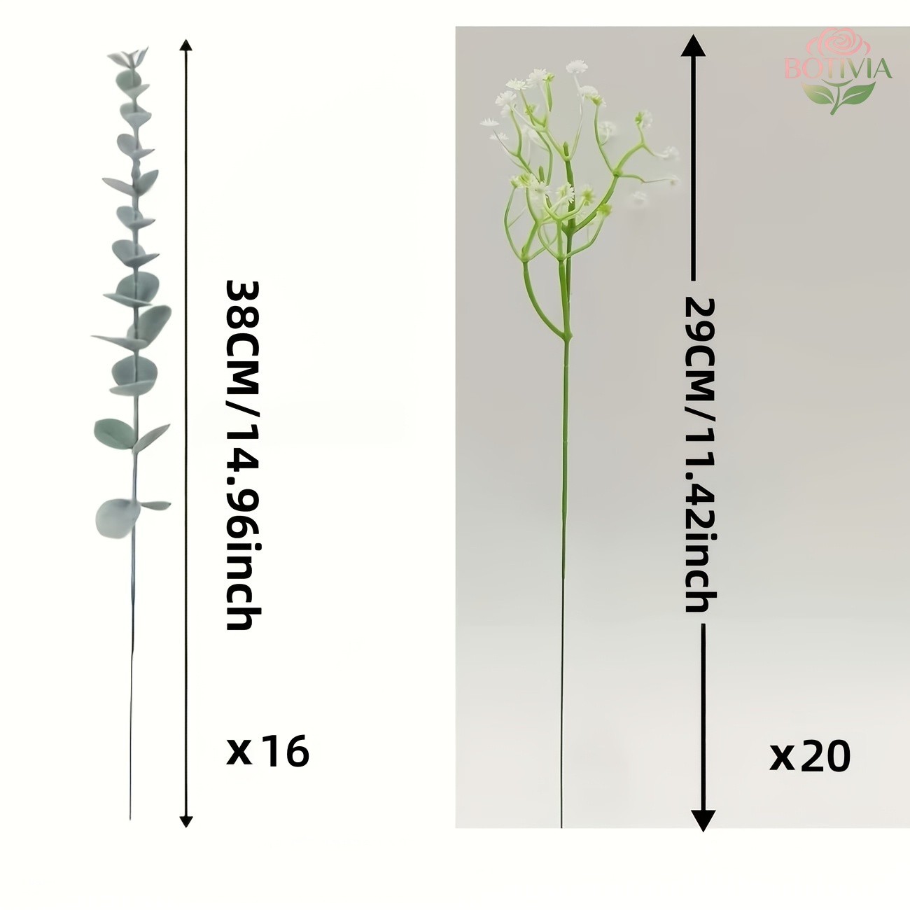 TEMU Juego de Ramo de Flores Artificiales de 36 piezas, de Eucalipto Plateado-Verde 'S Breath, de Flores Falsas, Hojas Verdes Realistas, de