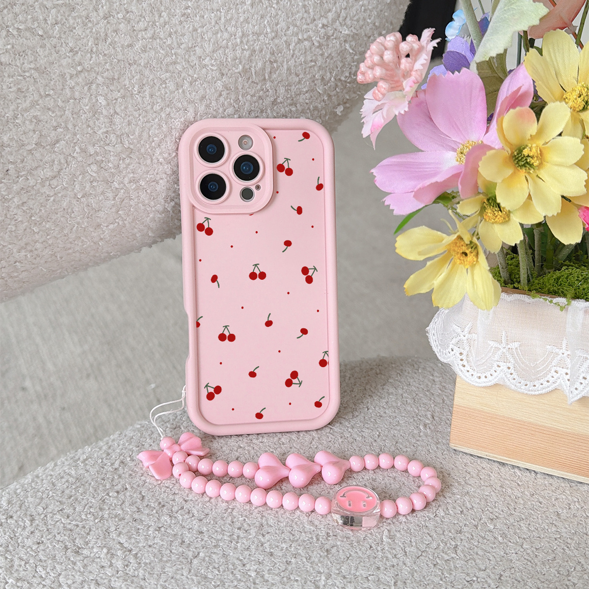 immagine dell'articolo custodia per telefono - il prodotto è unimmagine 2d, non unimmagine 3d, custodia per telefono con cordino corto pratico,   rosa, custodia   anti-caduta in tpu facile e conveniente per custodia   adatta per iphone 11/12/13/14/15/16/ 