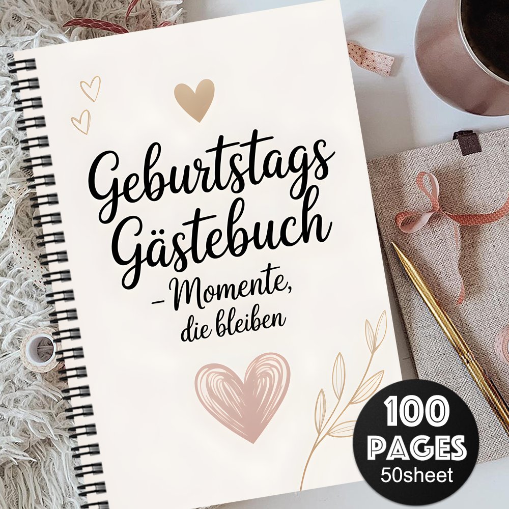 E-shop 1 Stück Ästhetisches Deutsches Gästebuch für Geburtstage, Erinnerungsalbum für , Zeugnisgeschenk für Geburtstagsfeier – Nachrichtenbuch mit
