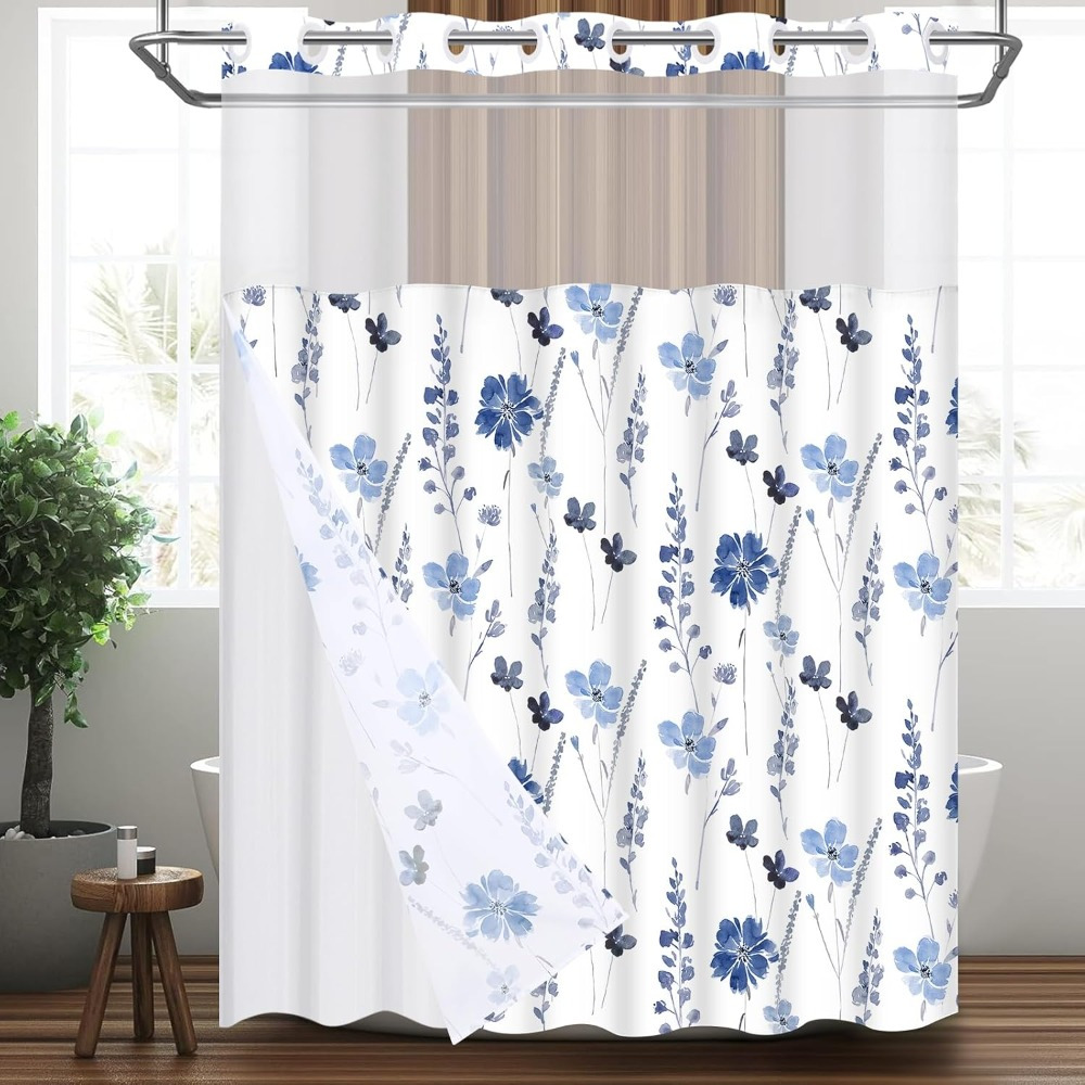 

- Polyester Bathroom Pattern, No Snap-in , -, See-through Top , , , 71" X 74