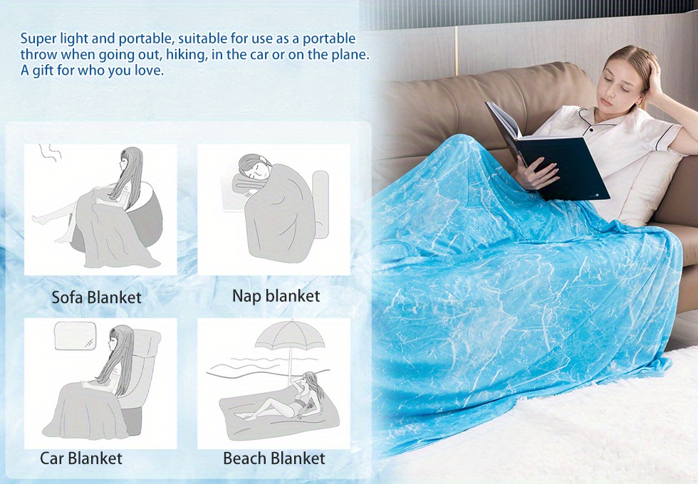 Cooling Blankets for Hot Sleepers - Summer Blanket Thin Lightweight Breathable Soft Double Side Enhanced Blanket for Bed Couch Sofa, Keep Cool for Night Sweats