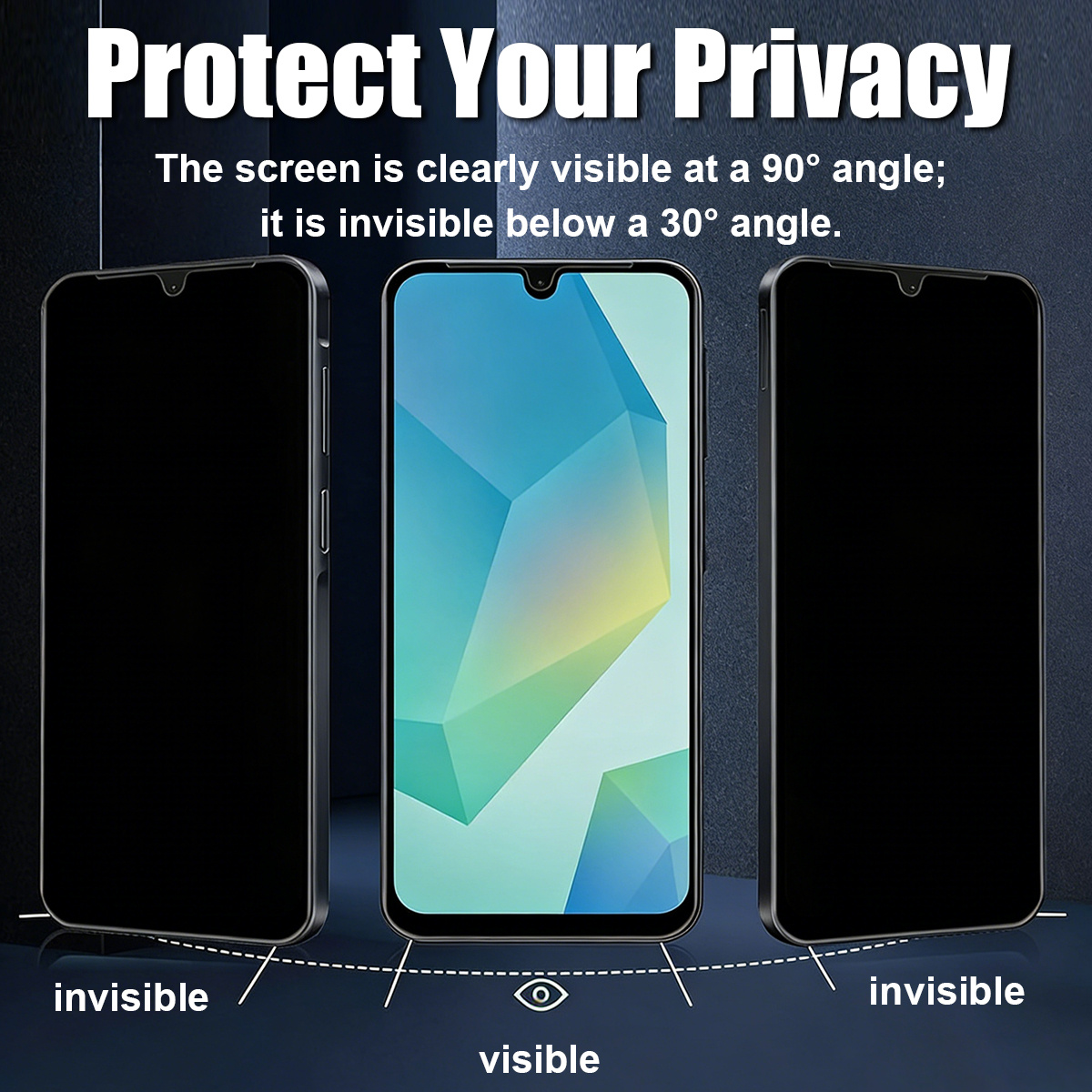 2 bucăți Protecție de ecran cu imprimare de confidențialitate, -spionaj, Potrivită pentru for  A12/A13/A14/A15/A16/A17/A56/A57/S20 FE/A02S/A03S/A53 5G/A33 5G/S26/S24/S25/S26 Plus și alte modele. Ecran de confidențialitate, -amprentă, Margini netede, Acoperire oleofobă. pentru utilizare în birouri/în