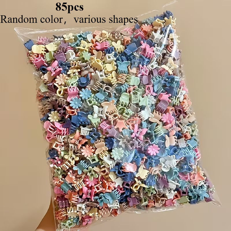 TEMU 85pcs New Random Shapes And Colors Cute Small Hair Claw Clips Hair Accessories