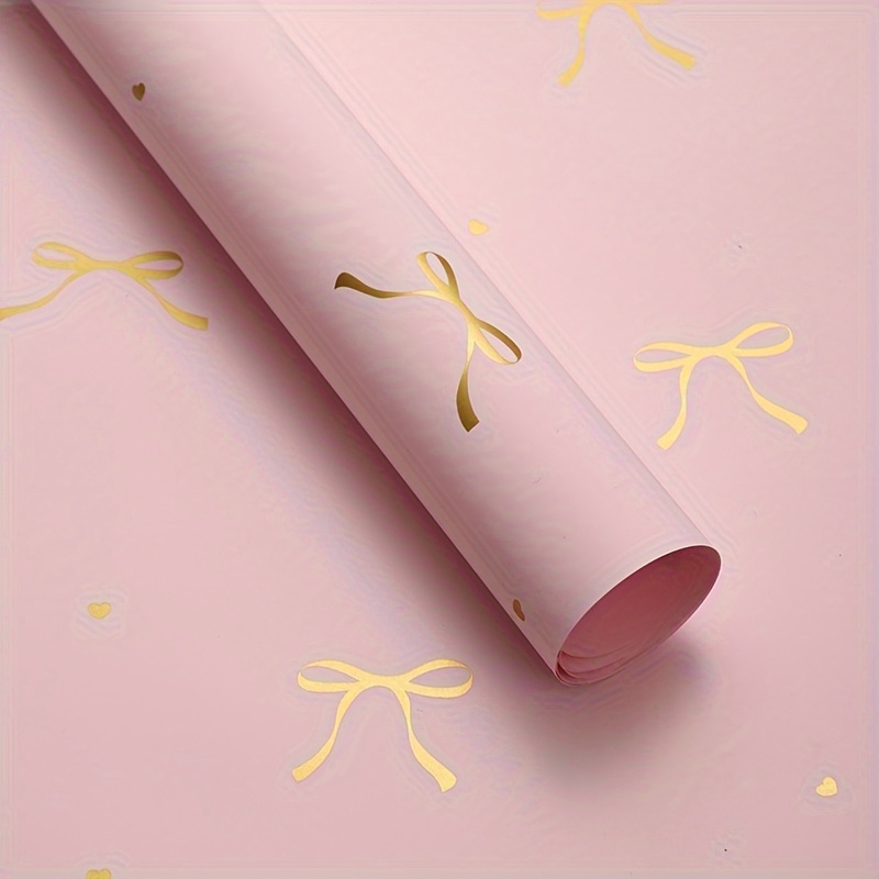 5 Sheets Of Floral Gift Wrapping Paper With Bow Pattern- High Quality Floral Wrapping Paper For Birthdays, Weddings And Special Occasions, Birthday Decorations