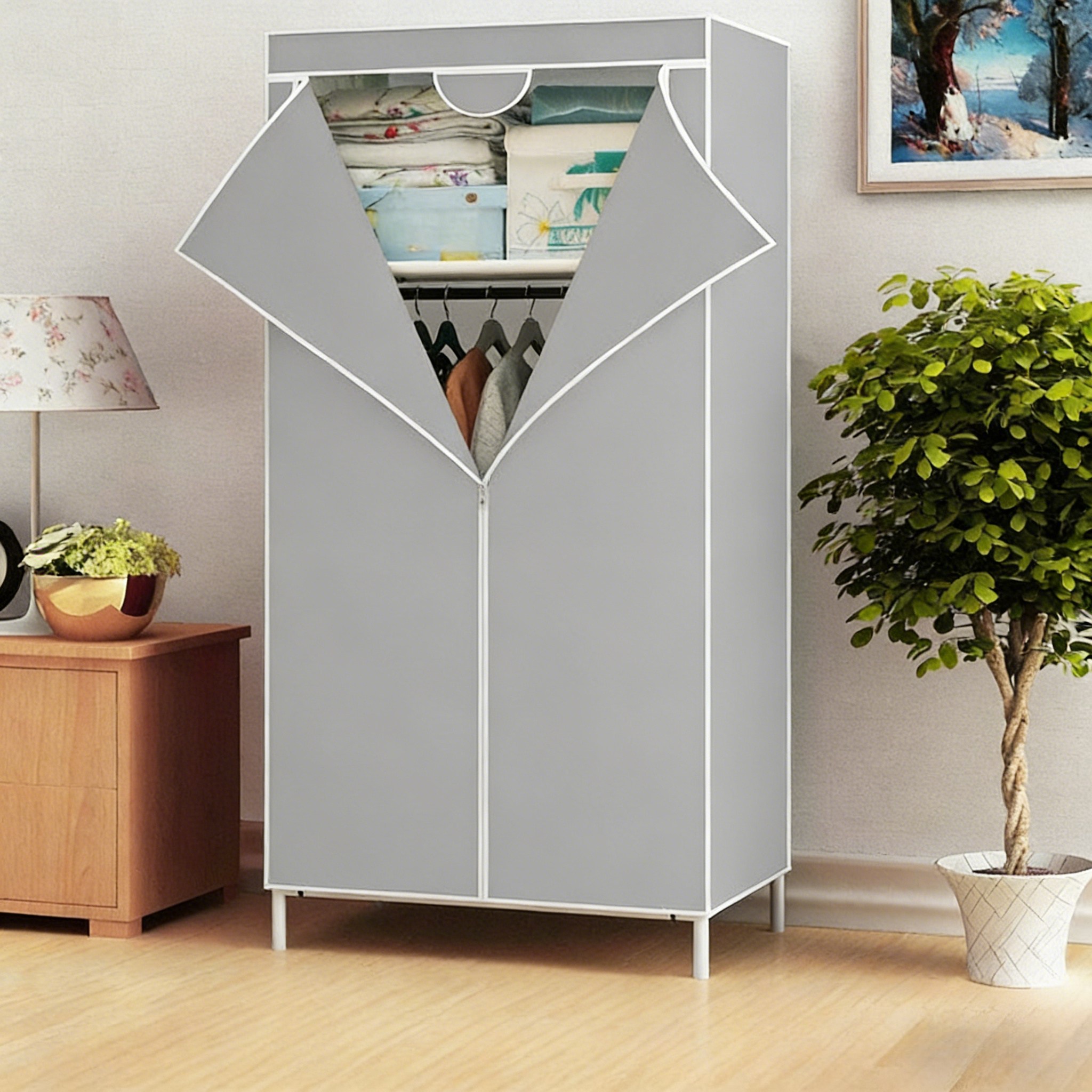 Storage Cabinet, Fabric Foldable Wardrobe Closet, Closet Organizers And Storage, , Assembly, Clothes Storage For Bedroom And Dormitory
