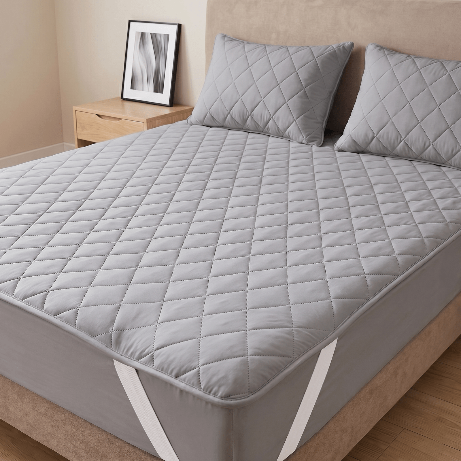 TEMU 1pc Luxury Mat, -friendly Breathable Pad, Fits Single And Double Beds, Foldable Portable With 4 Corner Fixing Straps, Moisture-wicking And