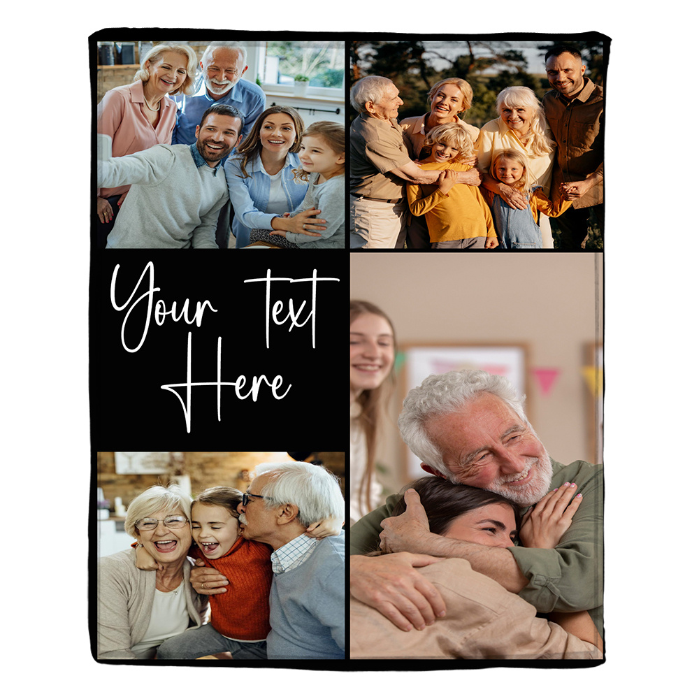 personalized family memories flannel throw blanket custom photo text soft cozy   couch bed office camping travel unique gift idea   photos birthday gift armchair details 3