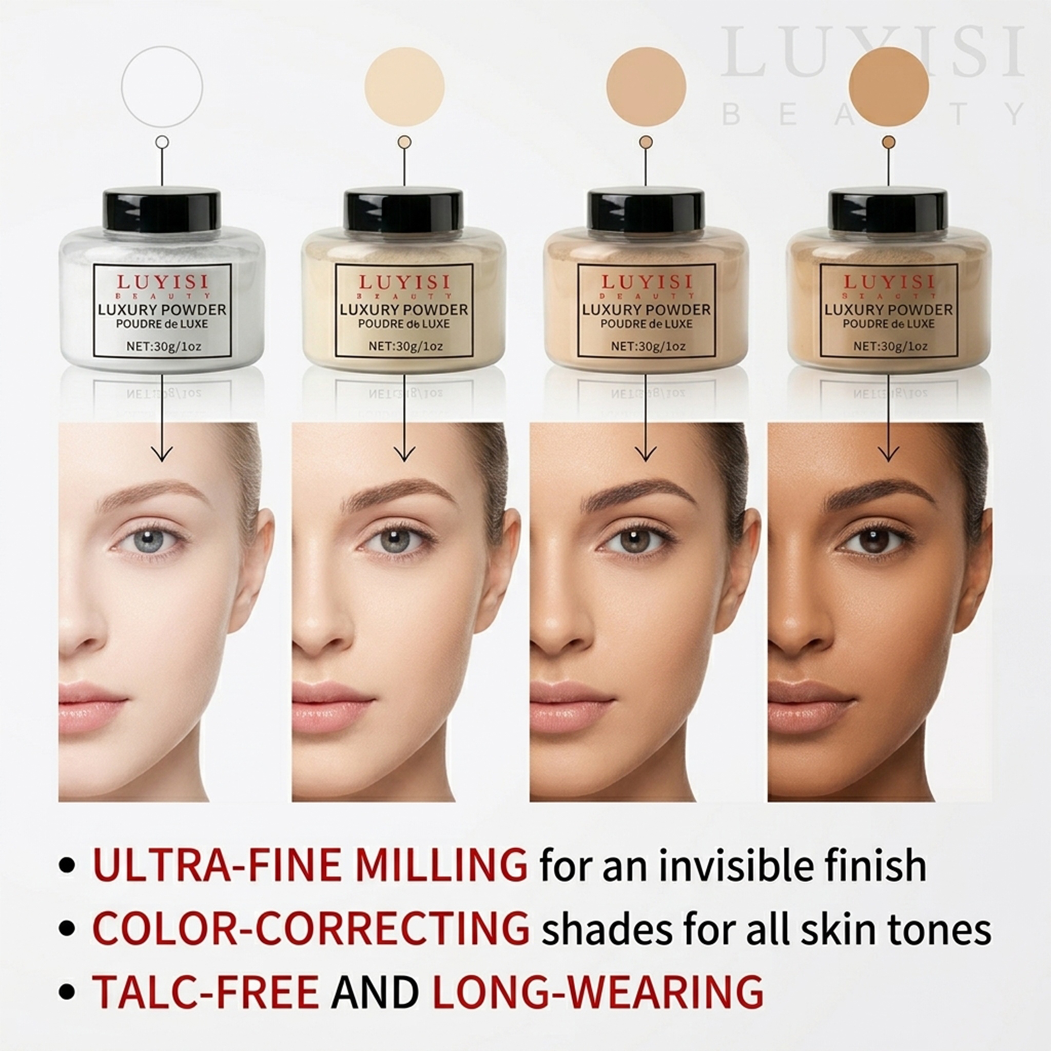translucent loose setting powder face makeup baking powder matte end oil control long lasting lightweight   free blurring pores smooth flawless waterproof sweatproof creaseless no   professional cosmetics beauty gifts for women Product details 3