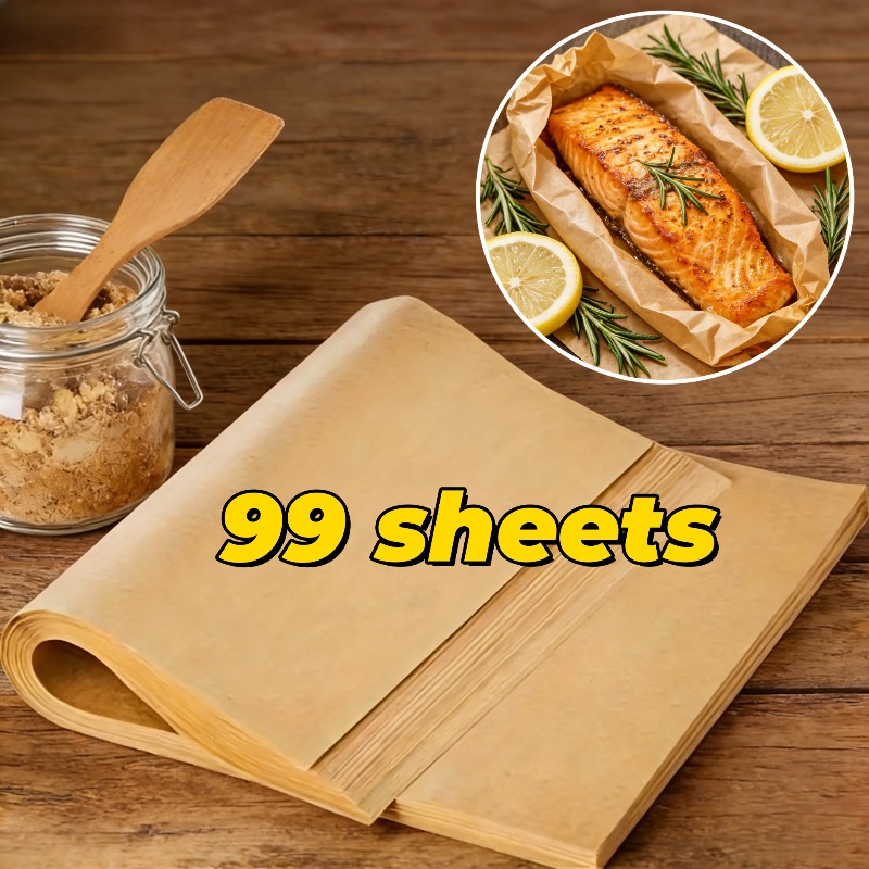 99 150 sheets heavy duty high quality baking paper universal for cakes bread pies and pizzas special for high temperature ovens and air fryers multifunctional kitchen mat paper easy demolding and cleaning