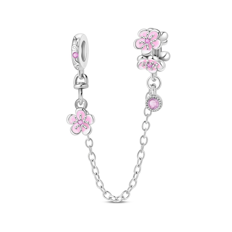 Image of A Floral Safety Chain, Suitable For Pendant Additions For Bracelets, Necklaces, And Keychains, Perfect For High-end Jewelry Gifts For Women