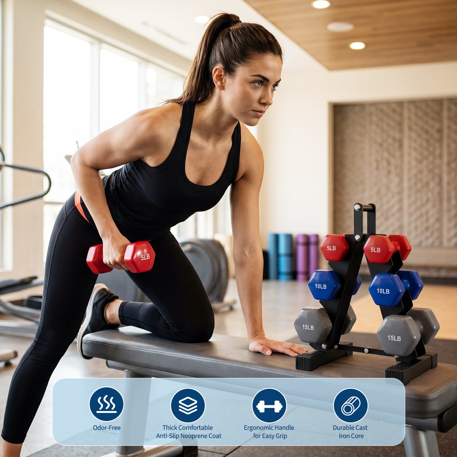Temu cast iron dumbbell sleeves vinyl coated weight plates