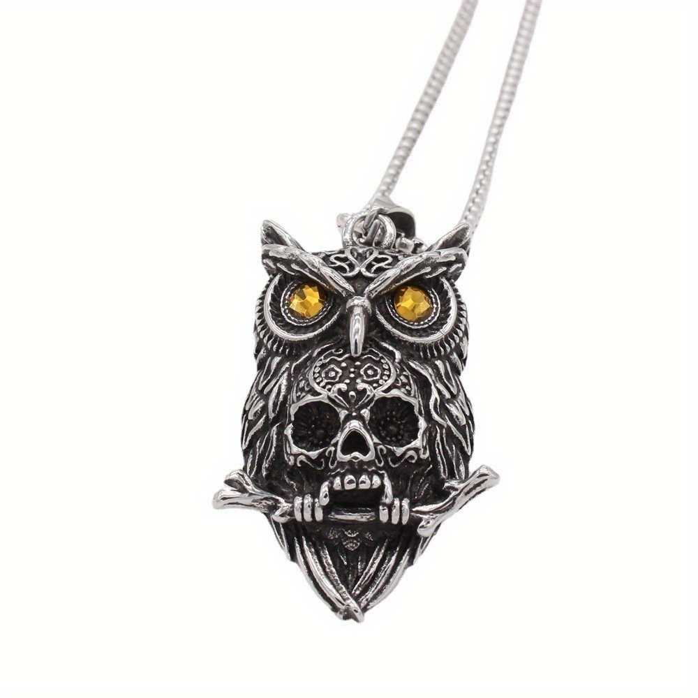 dark punk gothic skull owl vintage pendant necklace unique - Temu 