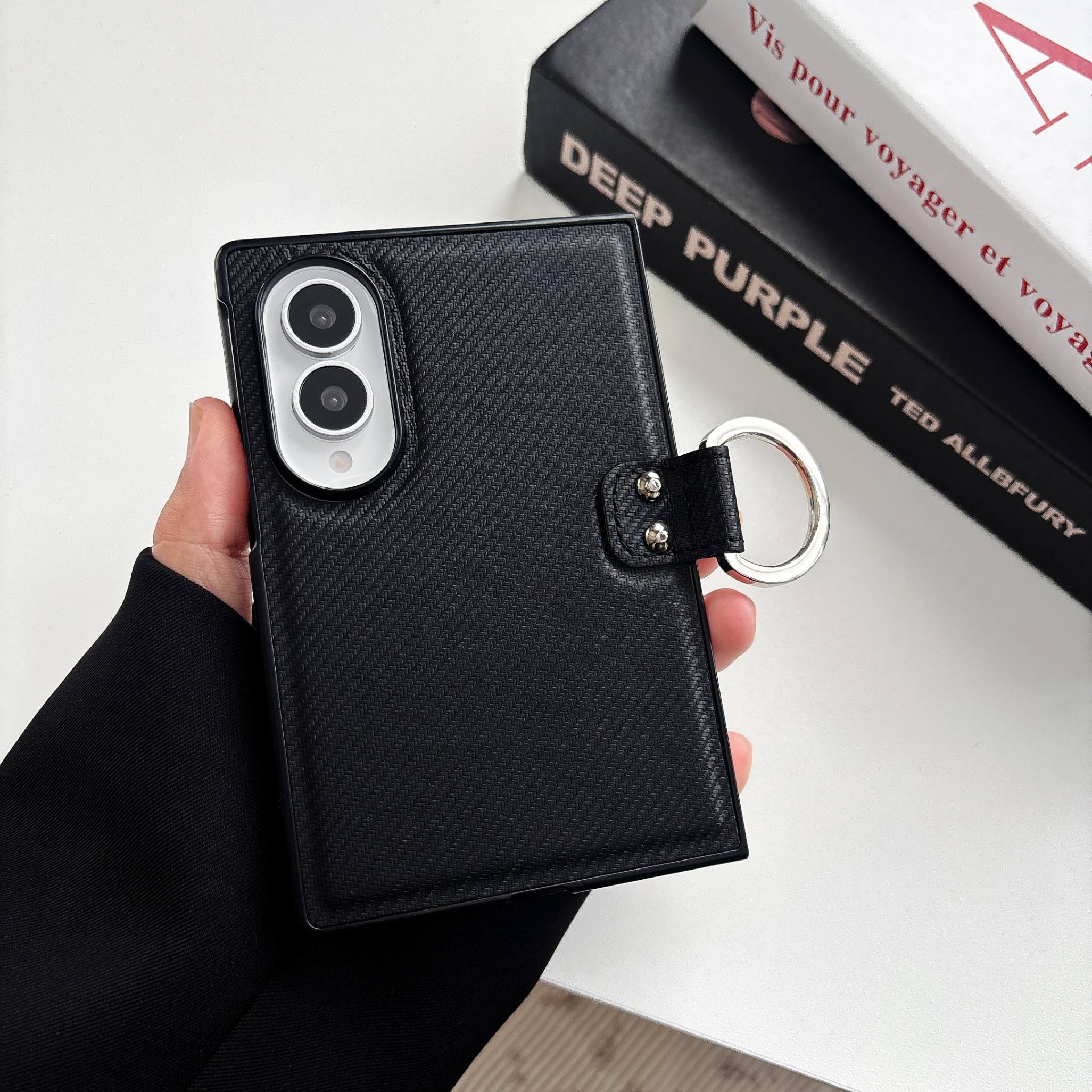 Phone Case - Suitable For Z Fold 8 Left Foldable Screen Phone Case Z Fold 8 Ultra Texture Anti-drop Premium Ring Foldable Screen Protective Case Niche New Thin Z Fold 7/z Fold 6