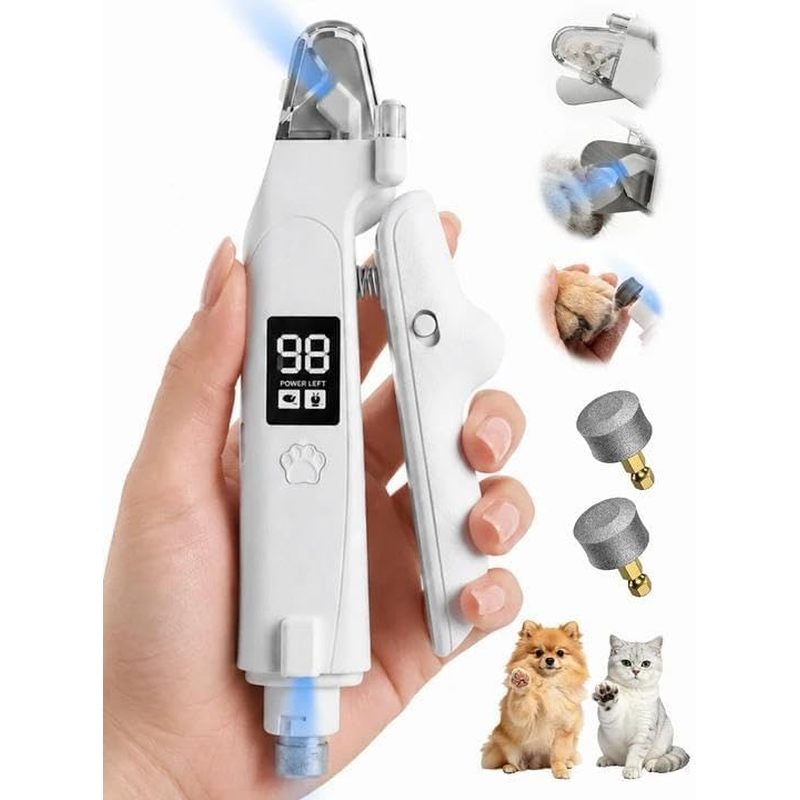 TEMU 2-in-1 Usb Rechargeable Dog & Nail Clippers With Grinder Trimmer, Dual Led Quick Sensor & Safety Guard Suitable For Large Medium Small Dogs,