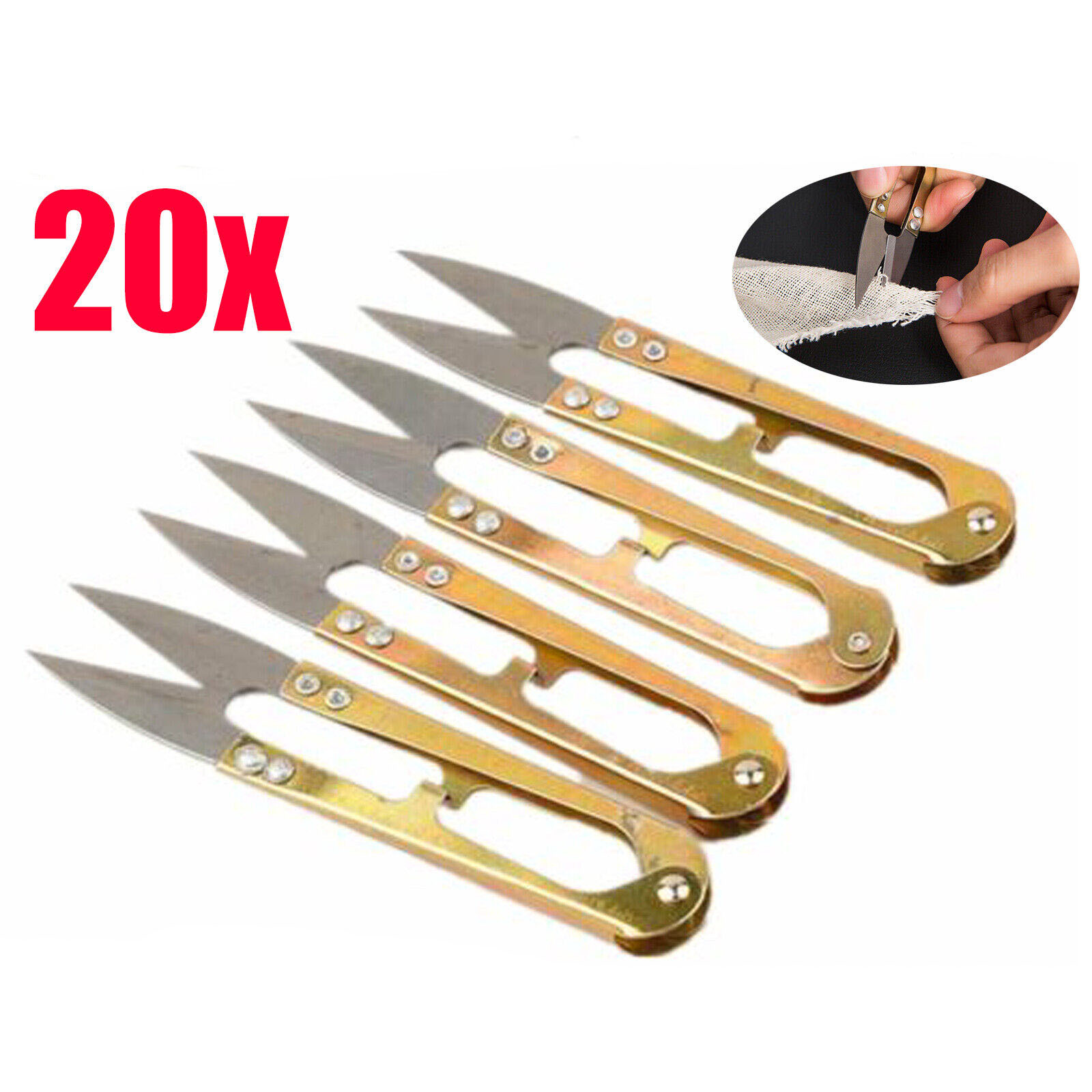 TEMU 20pcs Procraft Stainless Steel Thread - Professional Tailoring & Embroidery Mini Scissors Set, Portable Crafting & Diy Fabric Cutters, Durable
