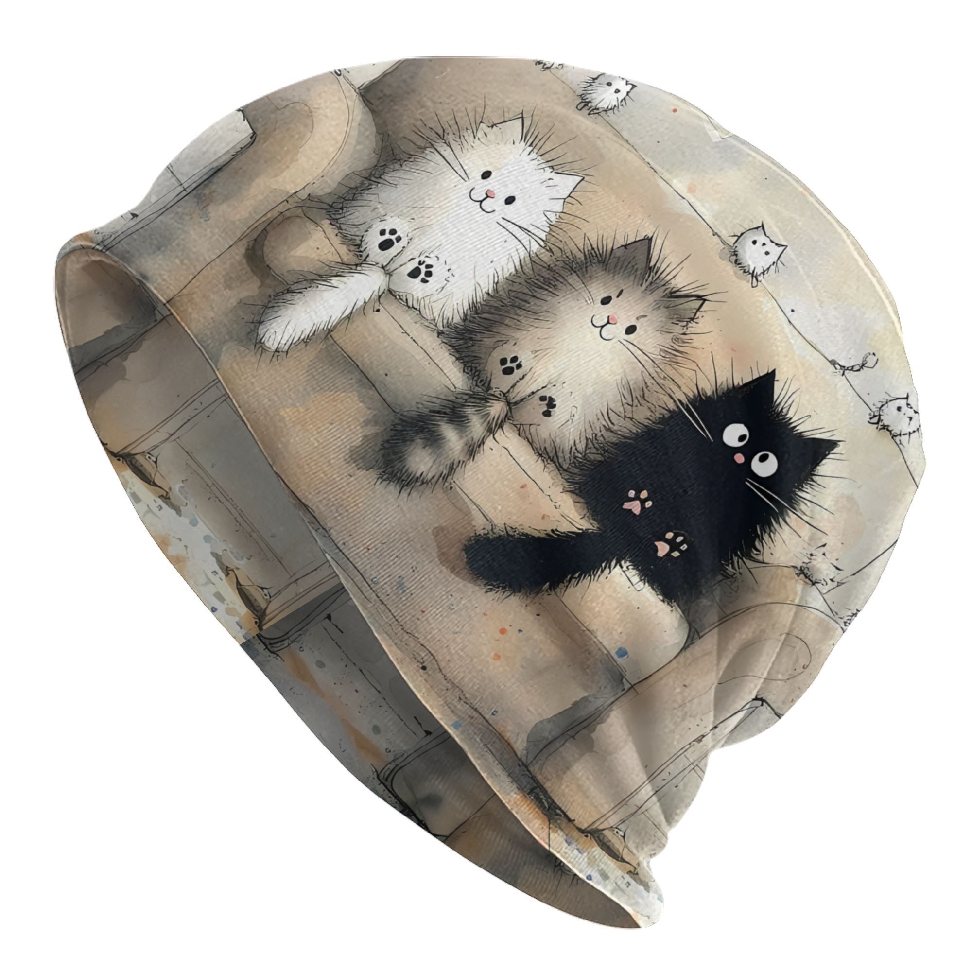 TEMU Cute Cats Bonnet Hats Men Skullies Beanies Novelty Hats