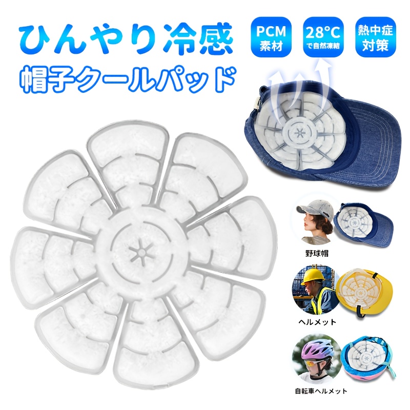 TEMU 【商品名】サマーハットパッド、クーリングキャップパッド、サイクリングハットパッド