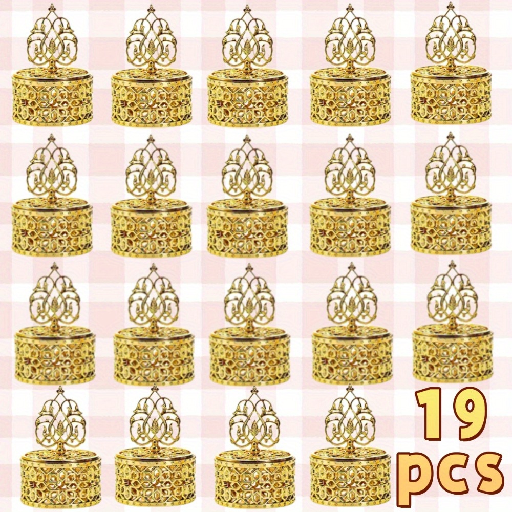 19pcs elegant   boxes   party tea party decorations elegant   favor boxes with openable lids durable plastic construction for jewelry candies trinkets ideal for   everyday use gifts for guests wedding favors ornate detailing intricate design jewelry storage gift  